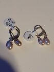 Natural Freshwater Pink Pearl Drop Earrings silver plt French clip hooks.  Nwt