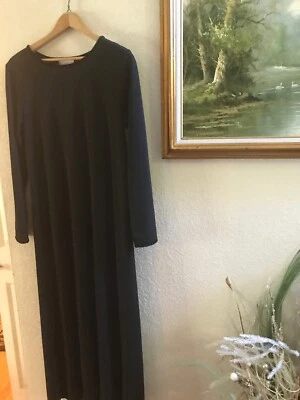 J. Jill Vintage Dress Maxi Long Sleeve  Size S Black Foto 1 de 4