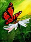 high quality oil painting handpainted on canvas "butterfly love flower"