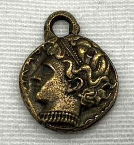 New, Stylish Jewelry, A Roman, Necklace Steel Pendant in brass color - Picture 1 of 3