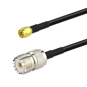 10 ft UHF SO239 SO-239 Female to SMA male plug Jumper pigtail cable Coax RG58 3m - Picture 1 of 3