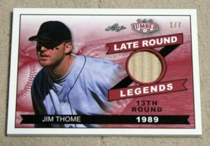 2021 Leaf Lumber Crimson Jim Thome Late Round Legends Bat Relic - Serial # 1/7 - Picture 1 of 2