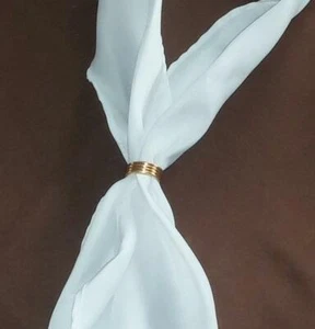 Western Cowboy Scarf Tie White With Gold Tone Slide Made In The USA NEW - Picture 1 of 3