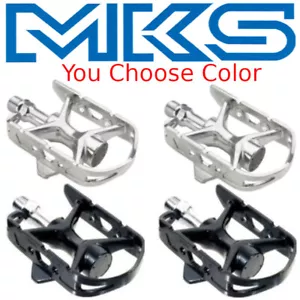 MKS AR2 Pedali Bici da Strada Piattaforma Argento O Nero 9/16 made in Japan Classic - Foto 1 di 3