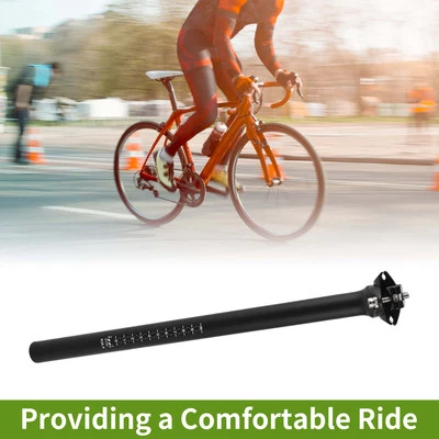 Tija de sillín con suspensión de bicicleta 25,4x400 mm asiento negro mate fibra de carbono Foto 1 de 4