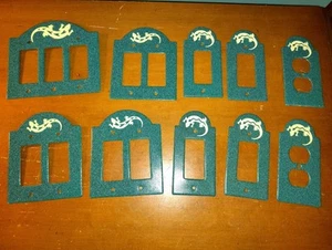 Lotto copertura piastra interruttore luce metallo Teal Lizard arte sud-ovest salamandra nativa - Foto 1 di 4