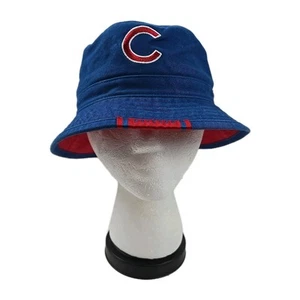 Vtg NIKE Chicago Cubs Bucket Hat Genuine MLB Blue Red Cotton Size S/M NICE COND! - Picture 1 of 12