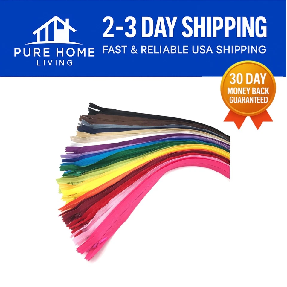 40PCS Invisible Nylon Coil Zippers - 16-Inch Multi-Color DIY Craft Essentials - Image 1 of 4