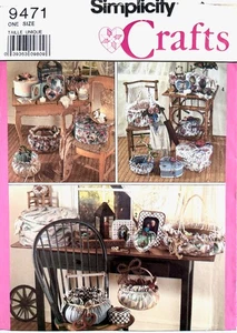 Simplicity Crafts Pattern 9471 Decorative Fabric Frames, Boxes & Baskets UNCUT - Picture 1 of 2