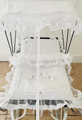 Juego de edredón y almohada para cochecito de muñeca (sin marco)  Foto 1 de 4