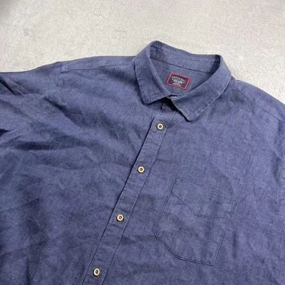 UNTUCKit Araujo Button Up Shirt 100% Linen Wrinkle Resistant Blue Mens 3XL XXXL - Image 1 of 4