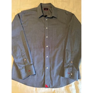 UNTUCKIT Fio Cesare WF Mens Shirt Large Slim Fit Blue Button Down Casual LN - Picture 1 of 8