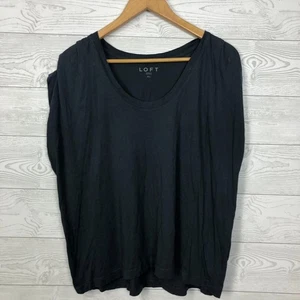 Ann Taylor LOFT Damen T-Shirt Flügelärmel U-Ausschnitt einfarbig grau Größe XL - Bild 1 von 4