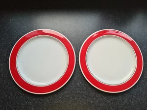 2 x Hornsea Carnival Red And Black Rings Dinner Plates VGC - Picture 1 of 7