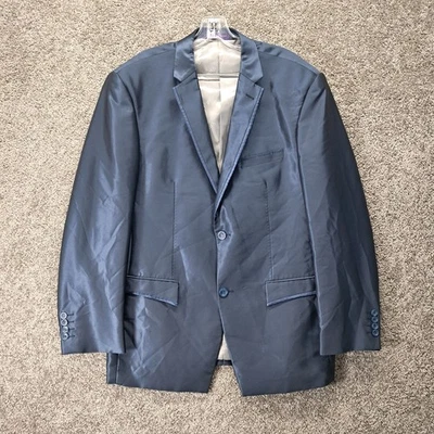 Vinci Men's Sharkskin Blazer Made In Italy Blue 44R - Image 1 of 4