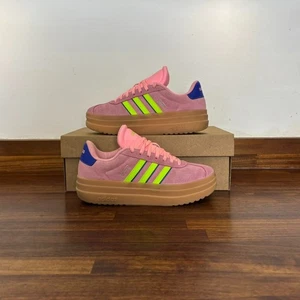 Adidas VL Court Bold Damen Plateau Sneaker "Pink Spark Lucid Lemon" - UK 4,5 - Bild 1 von 5