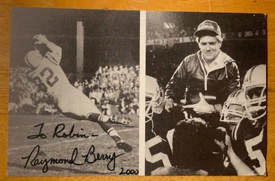 Hand SIGNED Raymond Berry ~5.5x3.5 Photo/Info-Card - Baltimore Colts WR - Image 1 of 4