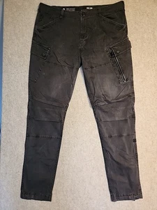 G Star Raw Rovic Straight Tapered Cargo Pants Mens 40 x 36 Dark Gray distressed - Picture 1 of 20