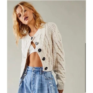 Free People Bonfire Cardigan cream size small  - Picture 1 of 11