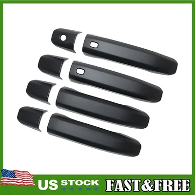 For 2019-2024 Chevy Silverado GMC Sierra 1500 MATTE BLACK Door Handle Cover 4PC - Image 1 of 4