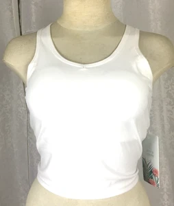 ACTIVE DOMINO Activewear Crop Top Padded Racerback Cutout Gym Stretchy White M - Bild 1 von 9