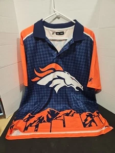 Denver Broncos Poloshirt Herren XL blau orange Outdoor NFL Football Erwachsene XL - Bild 1 von 4