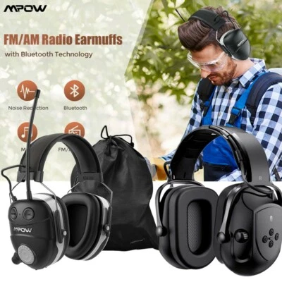 Mpow Bluetooth Ear Defenders Ear Protector Muffs Noise Reduction 3.5mm Headphone