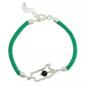 Armband Grün Sardinien Zentrale aus Silber mit Stein Schwarz Auf Chainani Pendel - Bild 1 von 2