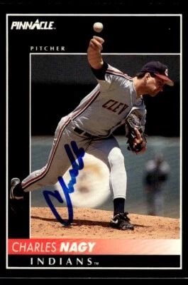 1992 Pinnacle Charles Nagy Auto Cleveland Indians #383 Card COA Signed - Image 1 of 2