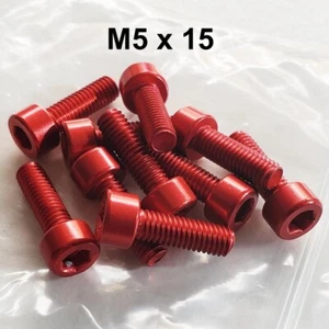 Estante para botellas de agua de aleación, pernos accesorios para bicicleta - 10 piezas ROJO M5 x 15 - Imagen 1 de 1