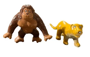 Soma Small PVC Animal Figurines Gorilla Mountain Lion Cute Vintage Collectible - Picture 1 of 6