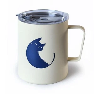 12oz Insulated Stainless Steel Cat Coffee Mug Double Wall Travel Cup - Picture 1 of 6