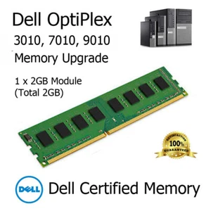 Actualización de memoria DDR3 de 2 GB para RAM Dell OptiPlex 3010 7010 9010 PC3-10600U 1333 MHz - Imagen 1 de 3