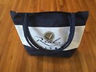 Real Club Canvas Beach Bag /Tote - Navy Blue And White Stripe
