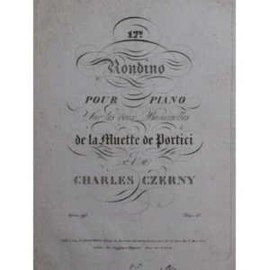 Czerny Charles Rondino No 17 La Muette De Portici Op 198 Piano ca1830 - Bild 1 von 4
