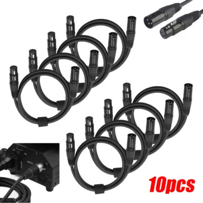 MARKENLOS 10 x cavo DMX 1 ~ 2 m 3 pin cavo XLR DMX512 cavo di segnale per Moving head par luce
