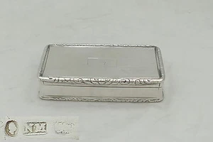 RARO GEORGE IV HM PLATA ESTERLINA CAJA DE TABACO 1820 Nathaniel Mills - Imagen 1 de 12