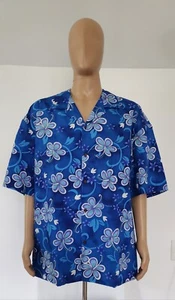 Aloha Republic Blue Floral Print Hawaiian Button Down Mens Shirt 3X-Large* - Picture 1 of 5