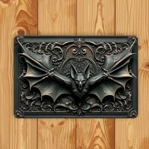 BAT Batman 8x12Metal Tin Sign Man Cave Home Outdoor Decor Bar Gothic Pagan Punk - Picture 1 of 3