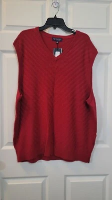 Nuevo con etiquetas Chaleco Suéter Roundtree and Yorke Grande y Alto Para Hombre, Talla 3XB Color Rojo Foto 1 de 4