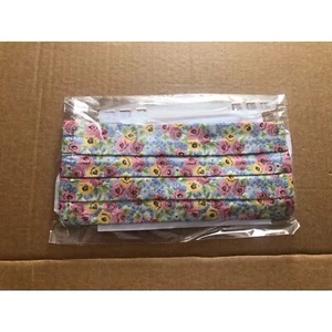 Mascherina viso tessuto plissettato floreale nuova 8" x 3,5" lavabile lotto di 2 - Foto 1 di 2