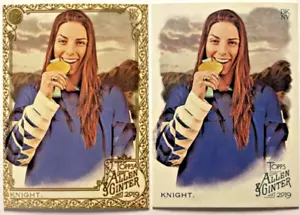 (2x) Hilary Knight 2019 Topps & Allen & Ginter's RARE GOLD SP & BASE LOT - USA! - Picture 1 of 2