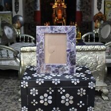 Photo Frame With Natural Amethyst Stones Handmade Work Home Decor Gifts