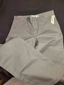 New! OLD NAVY STARIGHT GRAY CHINO PANTS SIZE 12 HUSKY with tags Adjustable Waist - Picture 1 of 4