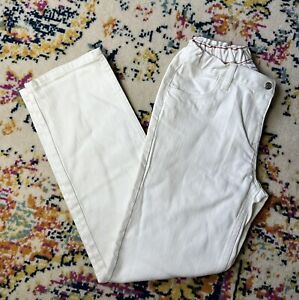Hanna Andersson Girls White Size 150 Straight Leg Denim Jeans Elastic Waist