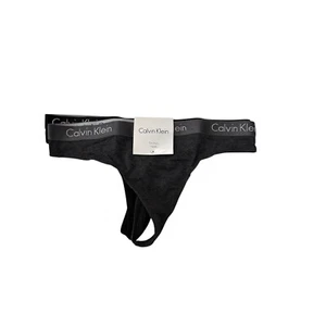 Calvin Klein Thong Panties 2-Pack Cotton Blend Underwear Black Size S - Picture 1 of 14