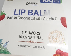 DMSKY 98 Pack Lip Balm, Natural Lip Balm Bulk with Vitamin E and Coconut Oil * - Picture 1 of 5
