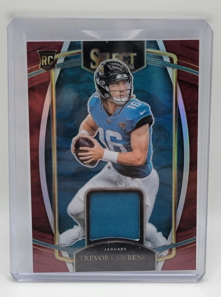2021 Select Trevor Lawrence RC #RSW-TLR Red Prizm Patch - Image 1 of 2