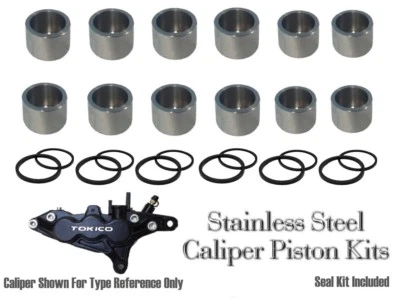 Suzuki GSXR750 GSXR1100 Tokico front brake caliper stainless piston&seal set - Image 1 of 2