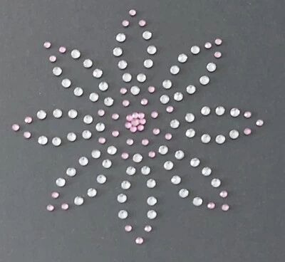 Hotfix Strass Bügelbild Motiv Blume Farbig Glasstrass Applikation Handgelegt - Bild 1 von 4